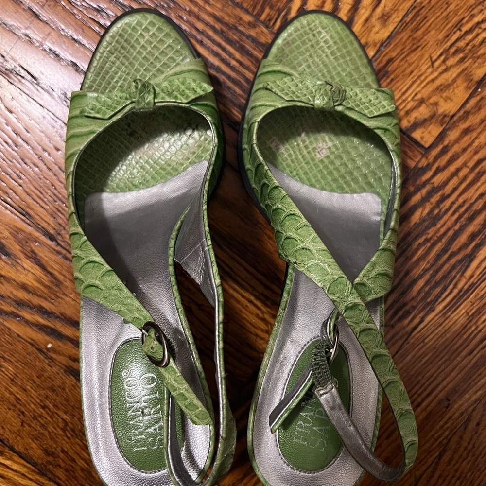 Vintage Franco Sarto Heels, 8M, Green Pumps